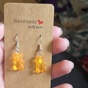 Charming Handmade Bear Earrings - Yellow